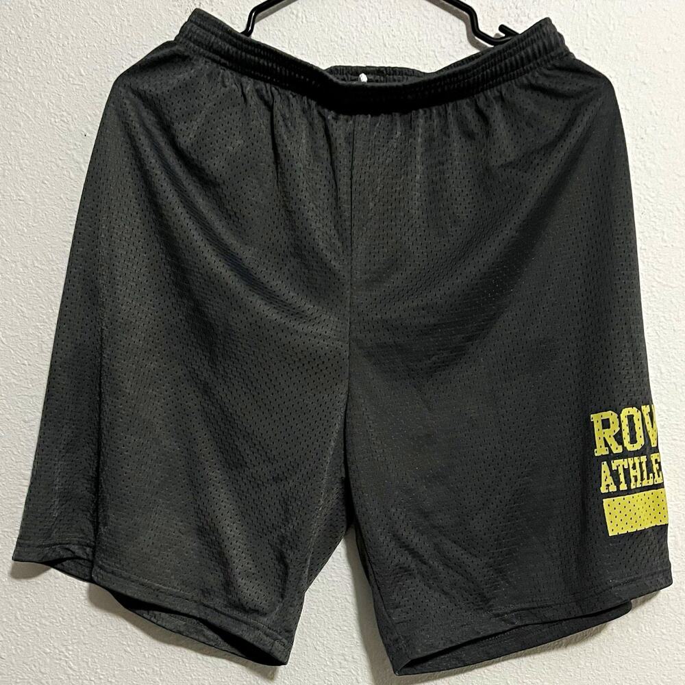 C2 Sport Men’s Athletic Mesh Shorts M Black Rowe Athletics Drawstring Elastic